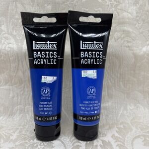 Liquitex Basics Acrylic Paint 118ml Cobalt Blue And Primary Blue Lot
